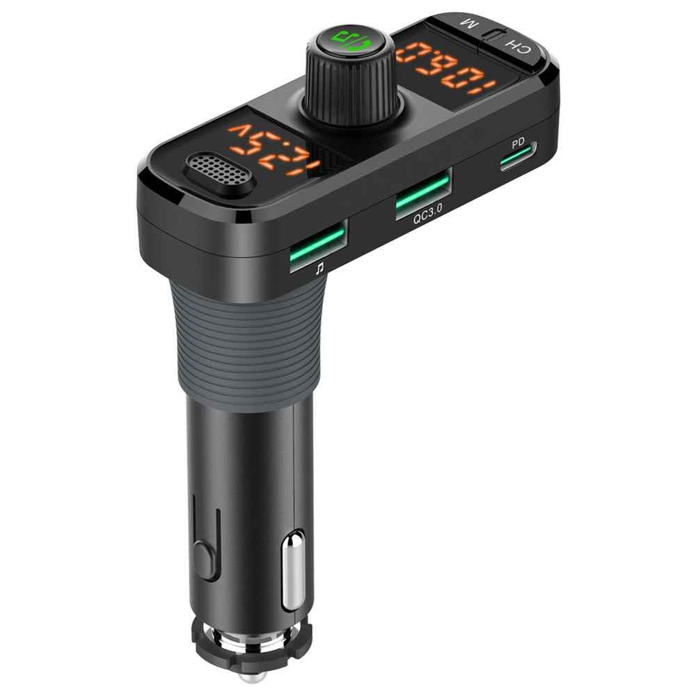 BC70 Car MP3 Bluetooth-compatible Hands-free FM Transmitter Radio Music Player Dual USB QC3.0+PD Charger