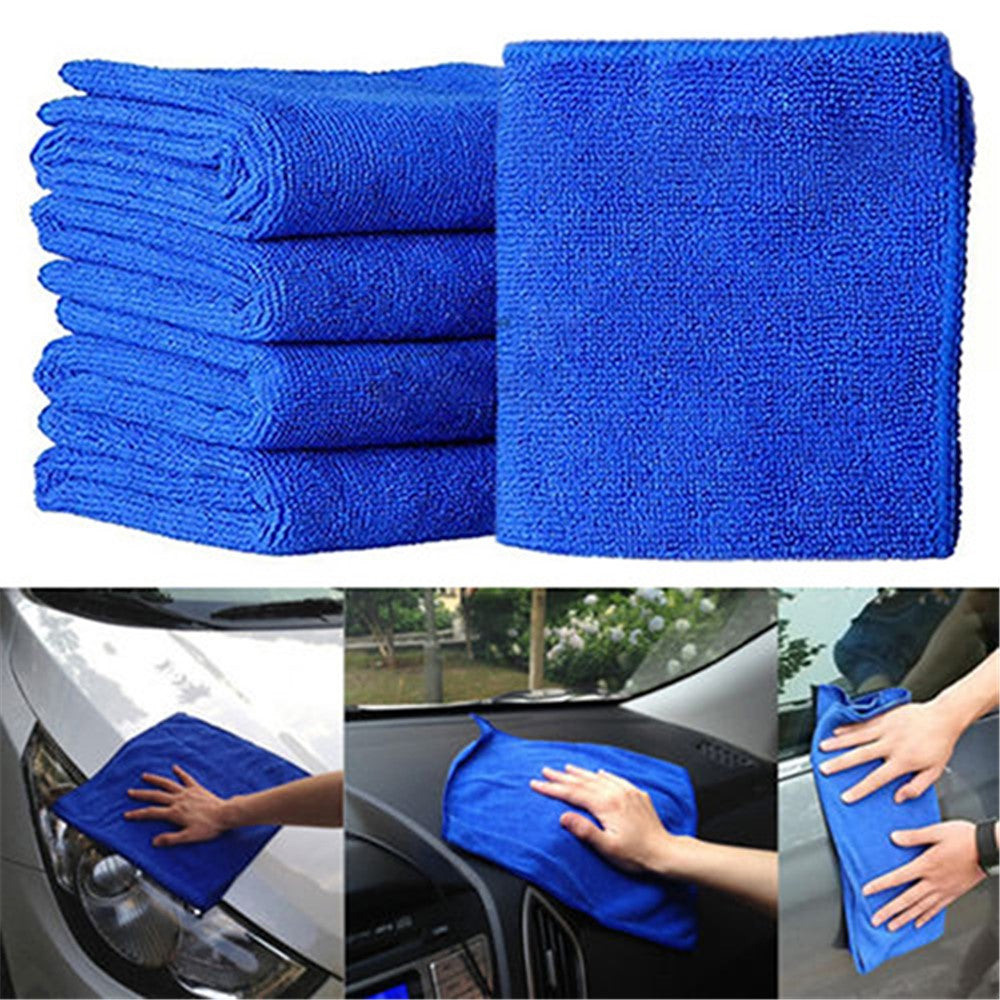 10Pcs/Set Soft Absorbent Wash Cloth Car Auto Care Microfiber Cleaning Towels, Size: 30x30cm - Blue