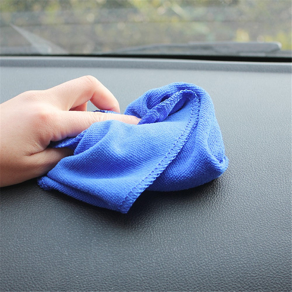 10Pcs/Set Soft Absorbent Wash Cloth Car Auto Care Microfiber Cleaning Towels, Size: 30x30cm - Blue