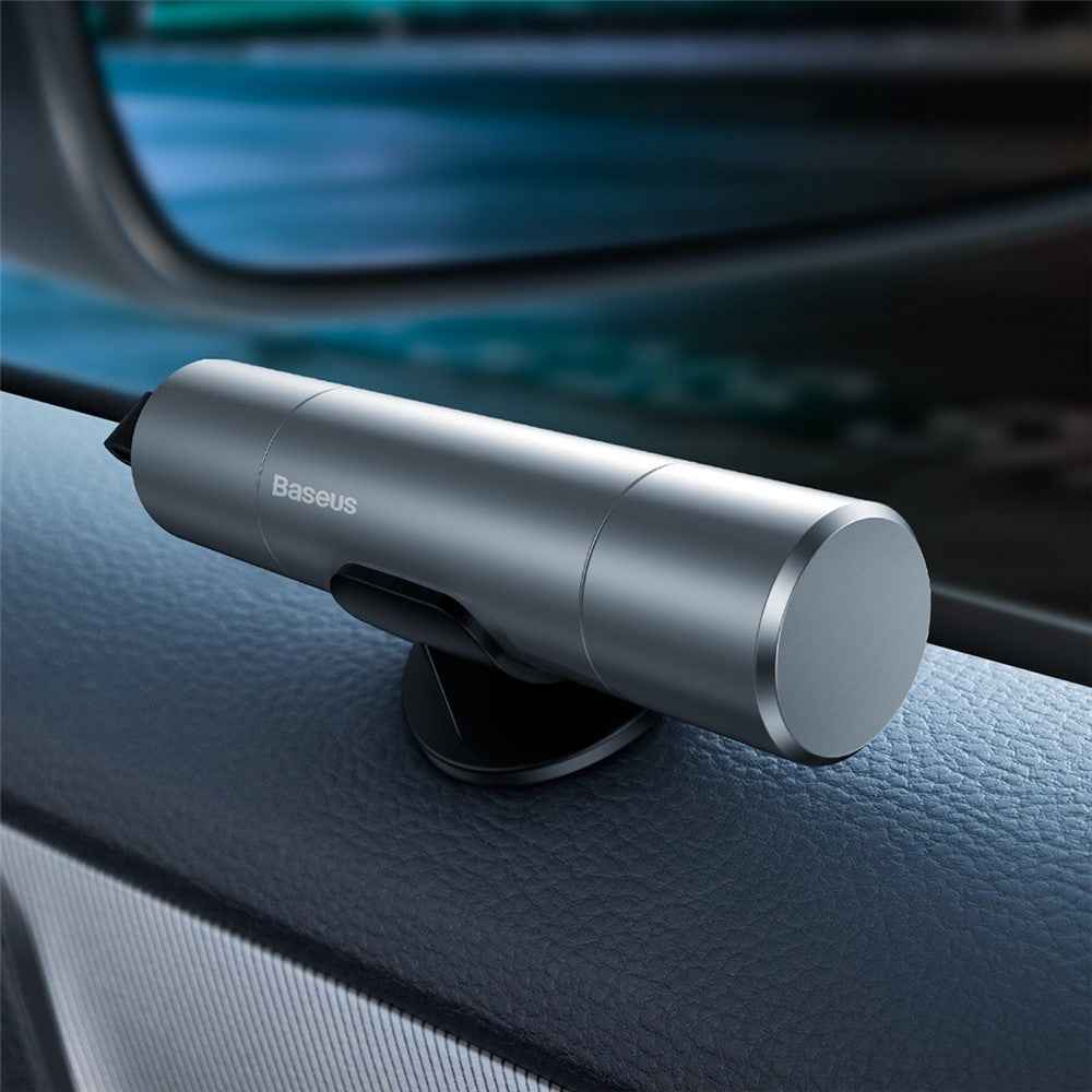 BASEUS Sharp Tool Safety Hammer with Broken Window + Cut Seat Belt Function - Silver
