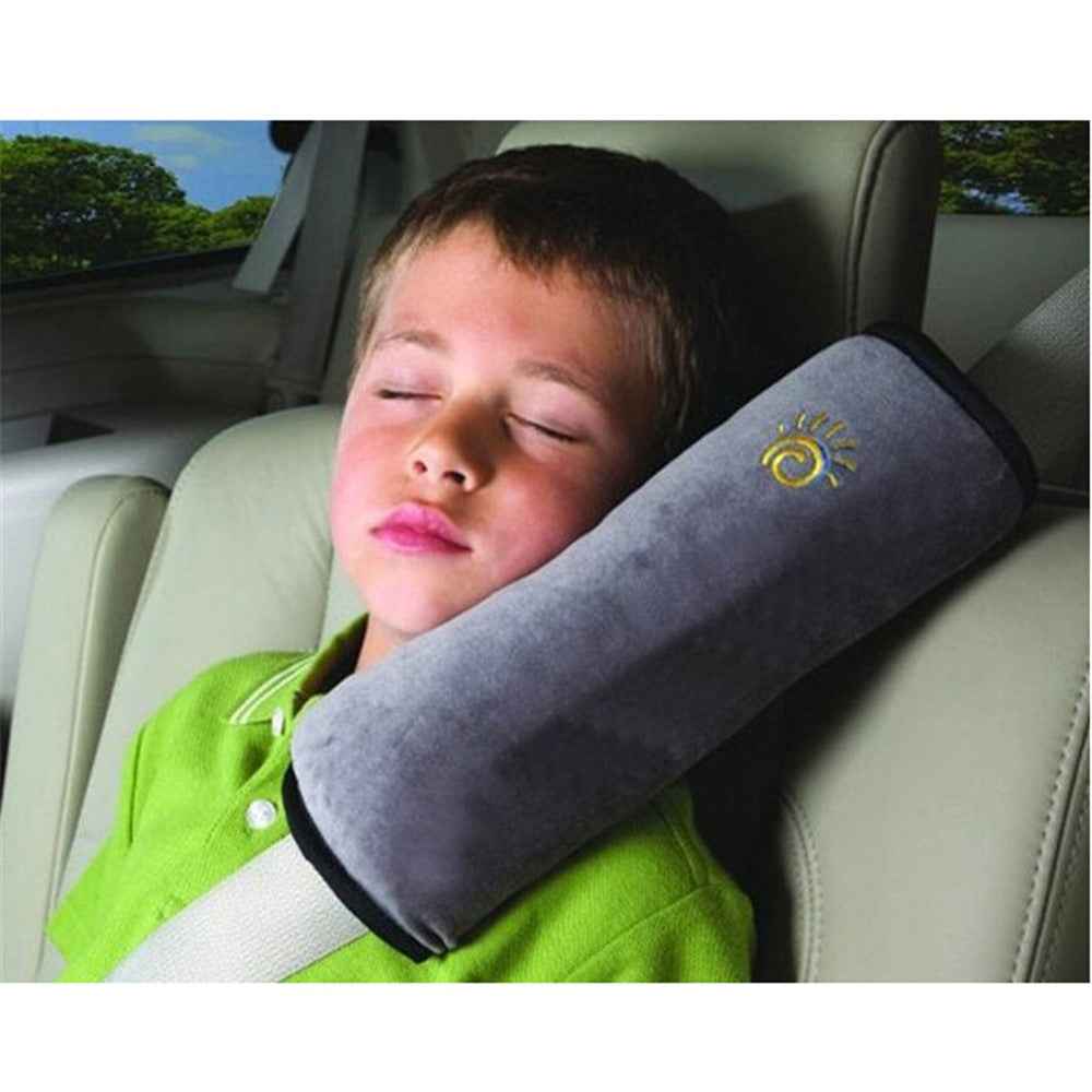 Comfortable Suede Shoulder Pad Car Seat Belt Cushion for Kids Children - Grey