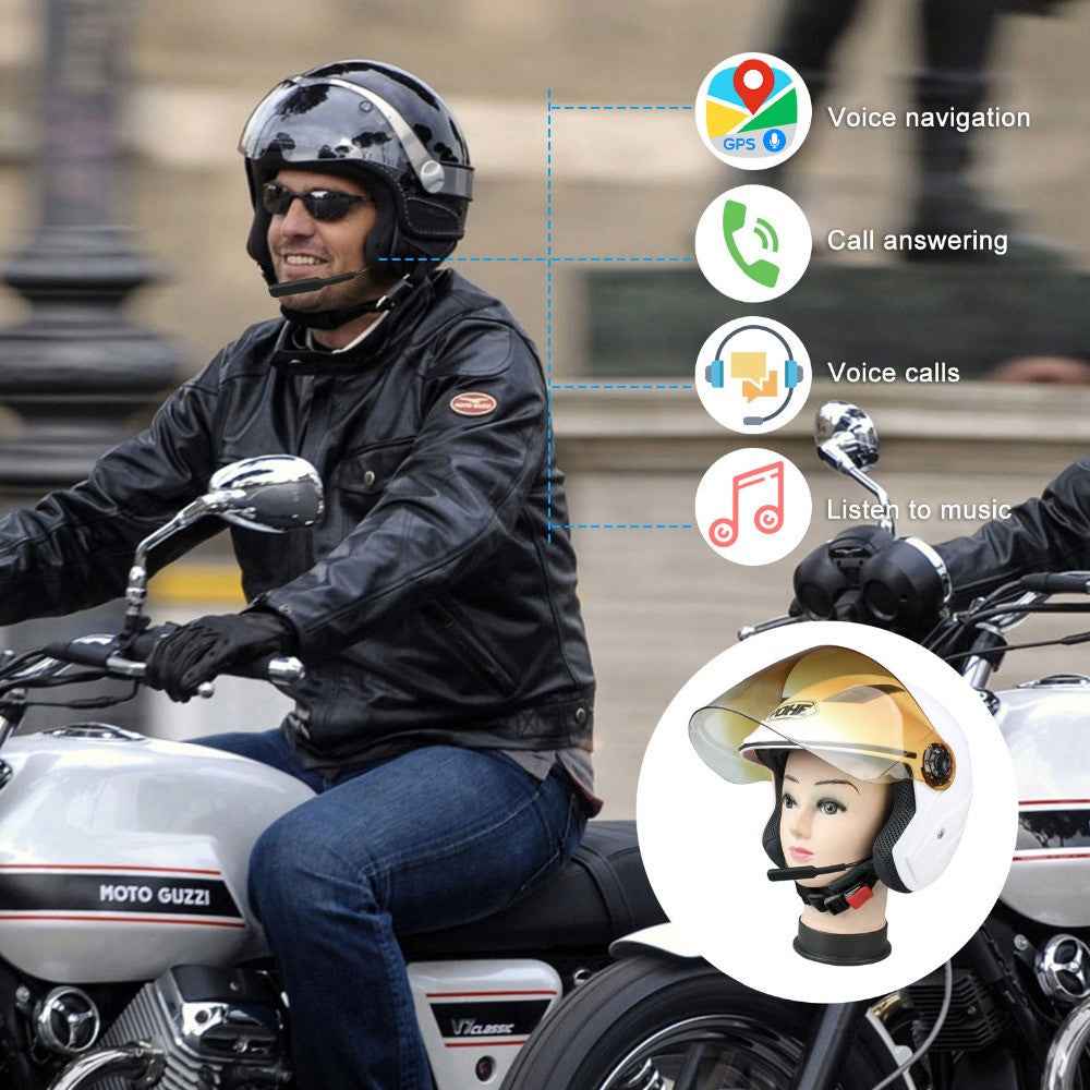 BT8 Motorcycle Helmet Bluetooth-compatible Headset Wireless Earphone Hands-free Speakers Music Headphone