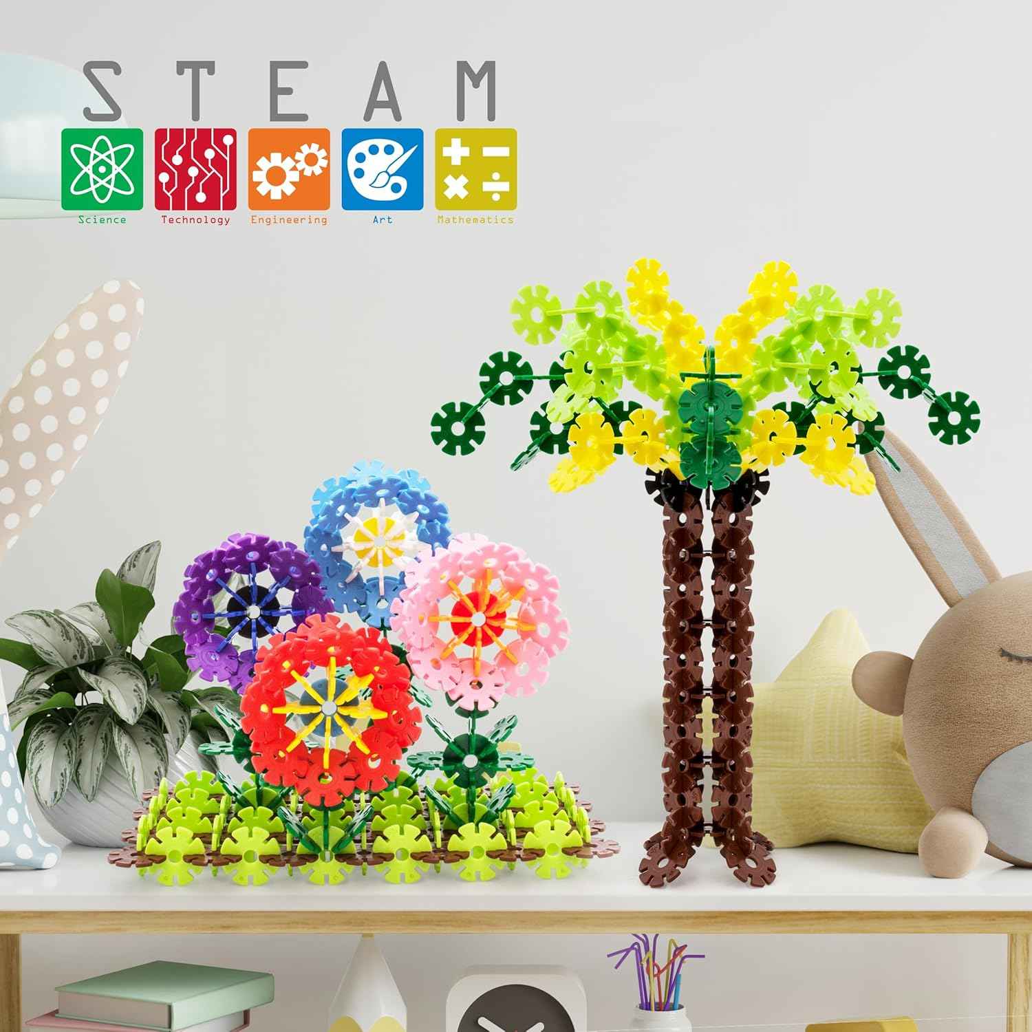 100PCS Interlocking Building Chips Construction Set – STEM Educational Creative Learning Toy for Kids