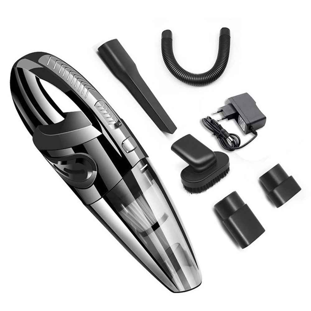 AX-6612 Cordless Handheld Car Vacuum Cleaner Powerful Wet & Dry 120W Vacuum Cleaner - Black/EU Plug