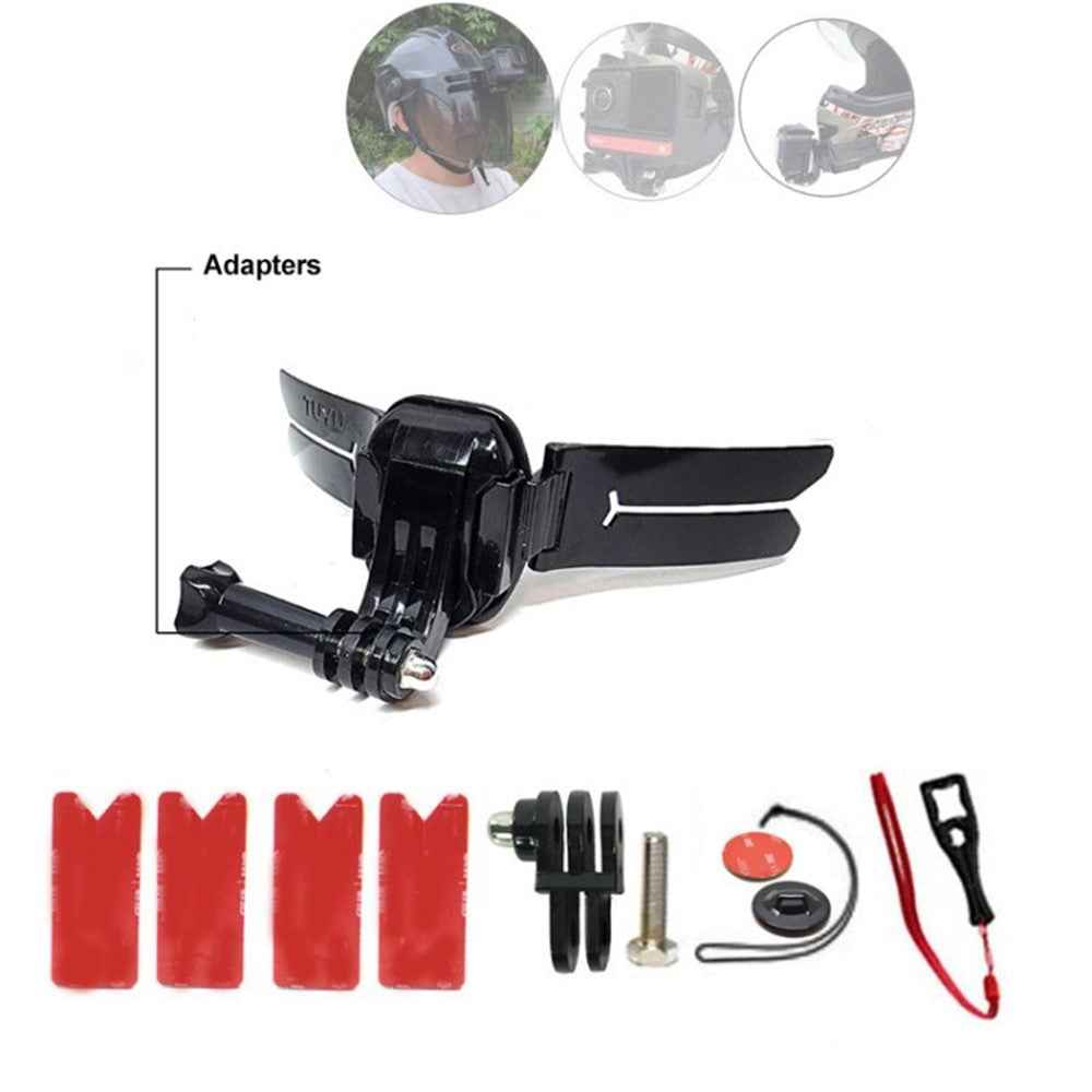 TUYU Motorcycle Accessories Universal Helmet Camera Mount Kit for GoPro Insta360 Action Cameras - Short Extension/4 Patches