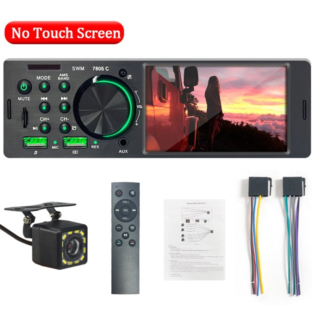 SWM 7805C 4.1-inch Touch Screen Car Stereo Radio Bluetooth-compatible FM USB AUX MP4 MP5 Music Video Player - Player + Camera Set