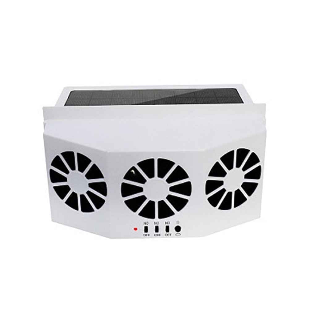 Solar Car Fan Window Ventilator Car Exhaust Radiator Fan - White