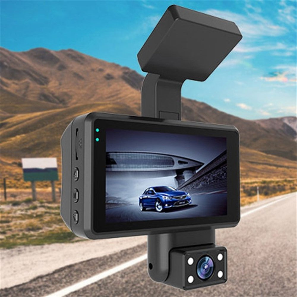 YC-868 HD 1080P Car DVR Camera Video Dual Lens Driving Recorder 24H Parking DVR Night Vision Dish Camera - 3.5 inch Front + Internal