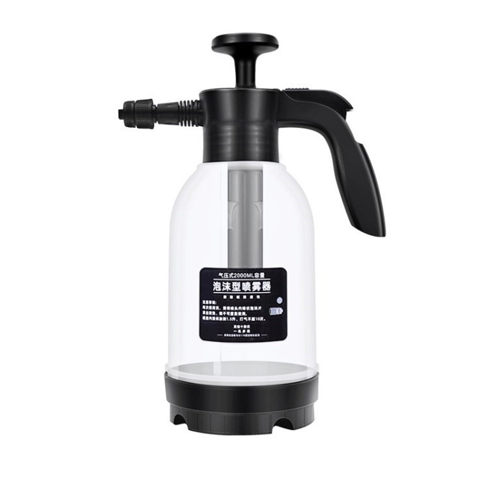2L Foam Sprayer Foaming Pump Blaster Manual Air Pressure Spray Pot Water Sprayer with 2 Nozzles - Translucent