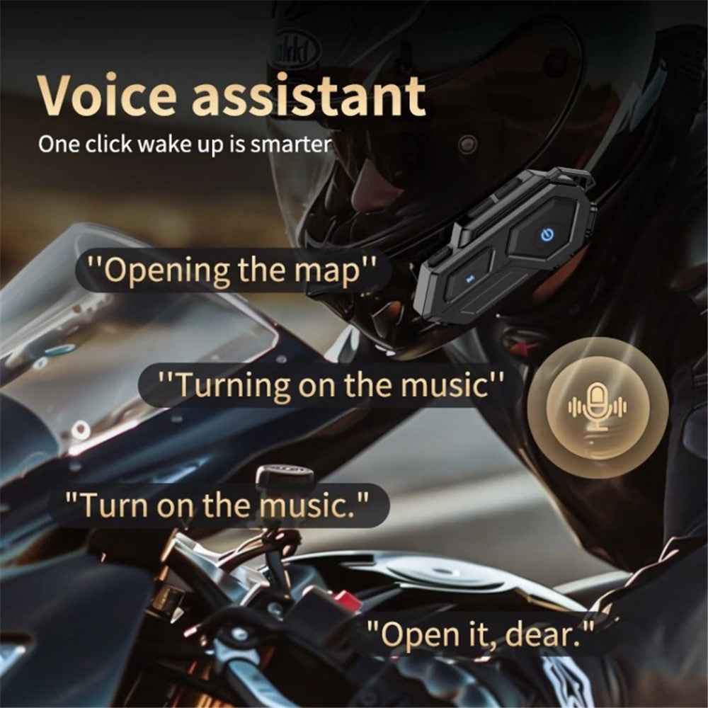 C8 LED Light Motorcycle Helmet Bluetooth-compatible 5.4 Headset Waterproof Noise Reduction Automatic Answering Rider Headset - Hard Microphone