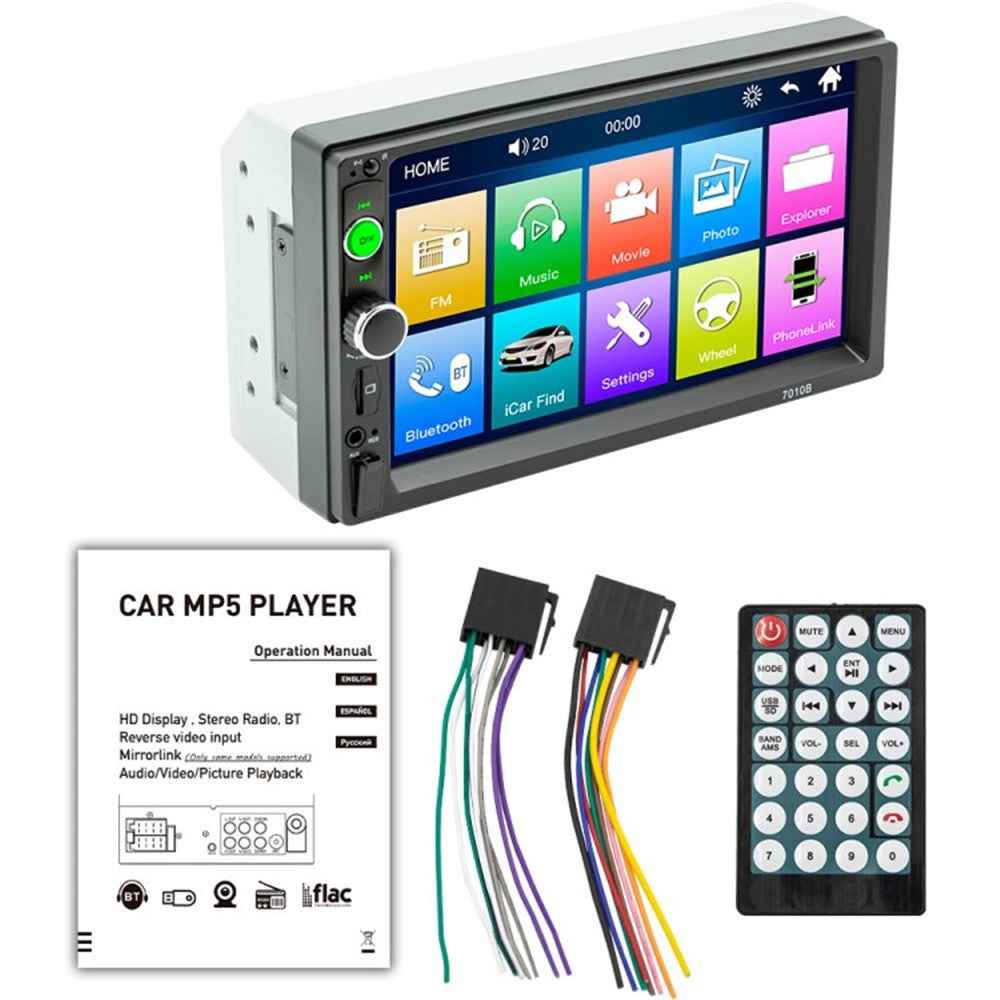 7010B 7-inch Car MP3 / MP5 Player Multi-Function Car Bluetooth-compatible Amplifier FM Radio
