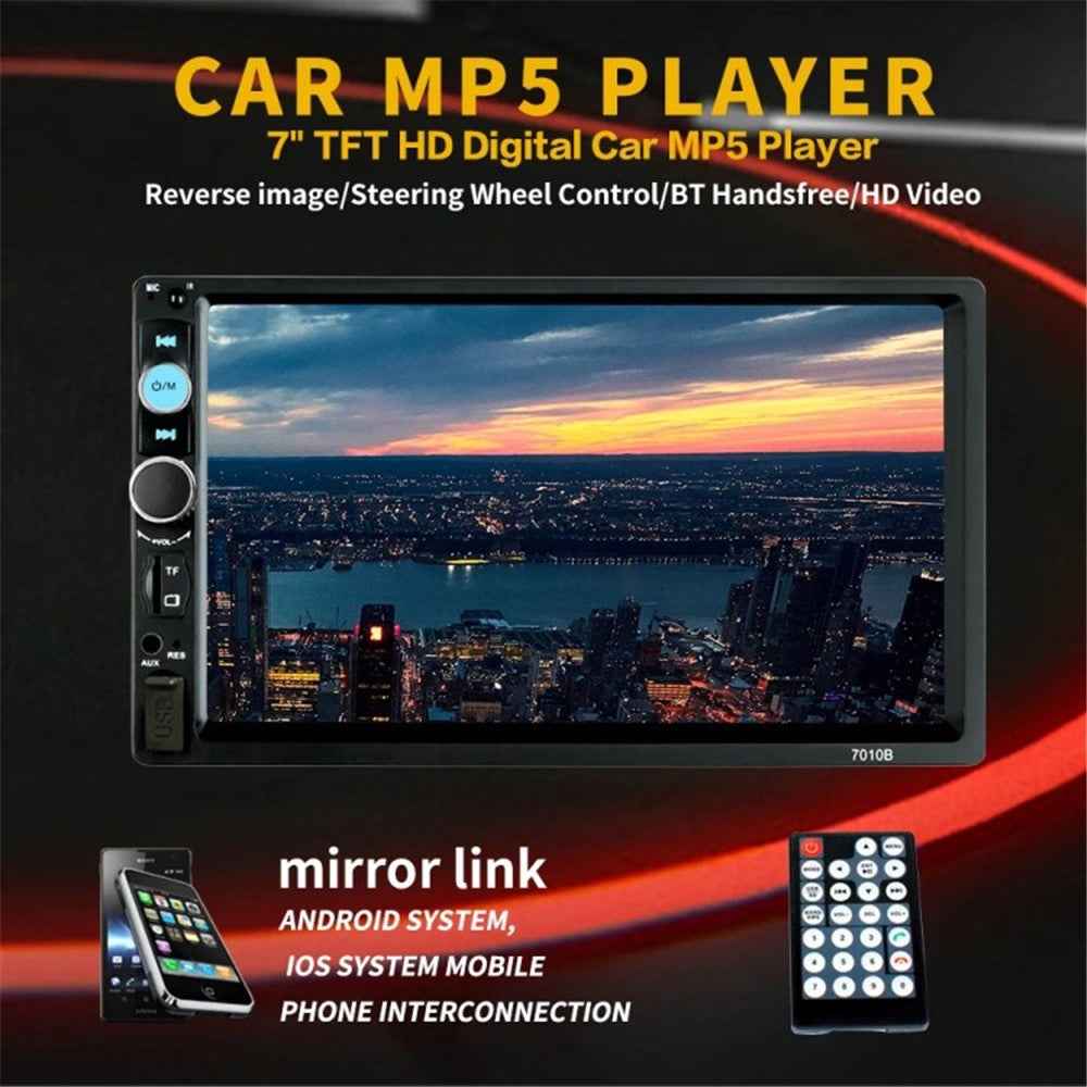 7010B 7-inch Car MP3 / MP5 Player Multi-Function Car Bluetooth-compatible Amplifier FM Radio