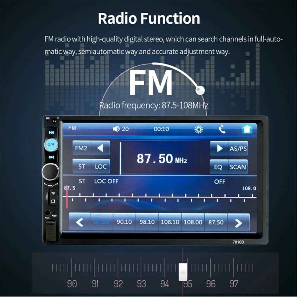 7010B 7-inch Car MP3 / MP5 Player Multi-Function Car Bluetooth-compatible Amplifier FM Radio