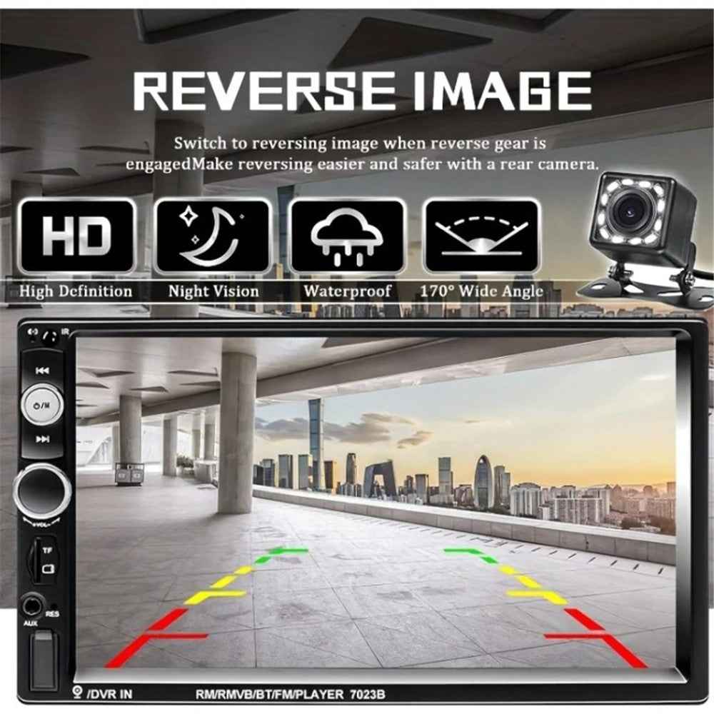 F7023C 2 Din 7 Inch Touch Screen Car Player FM Radio Bluetooth-compatible Stereo Auto MP5 Player - Carplay