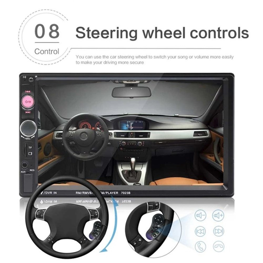 F7023C 2 Din 7 Inch Touch Screen Car Player FM Radio Bluetooth-compatible Stereo Auto MP5 Player - Carplay