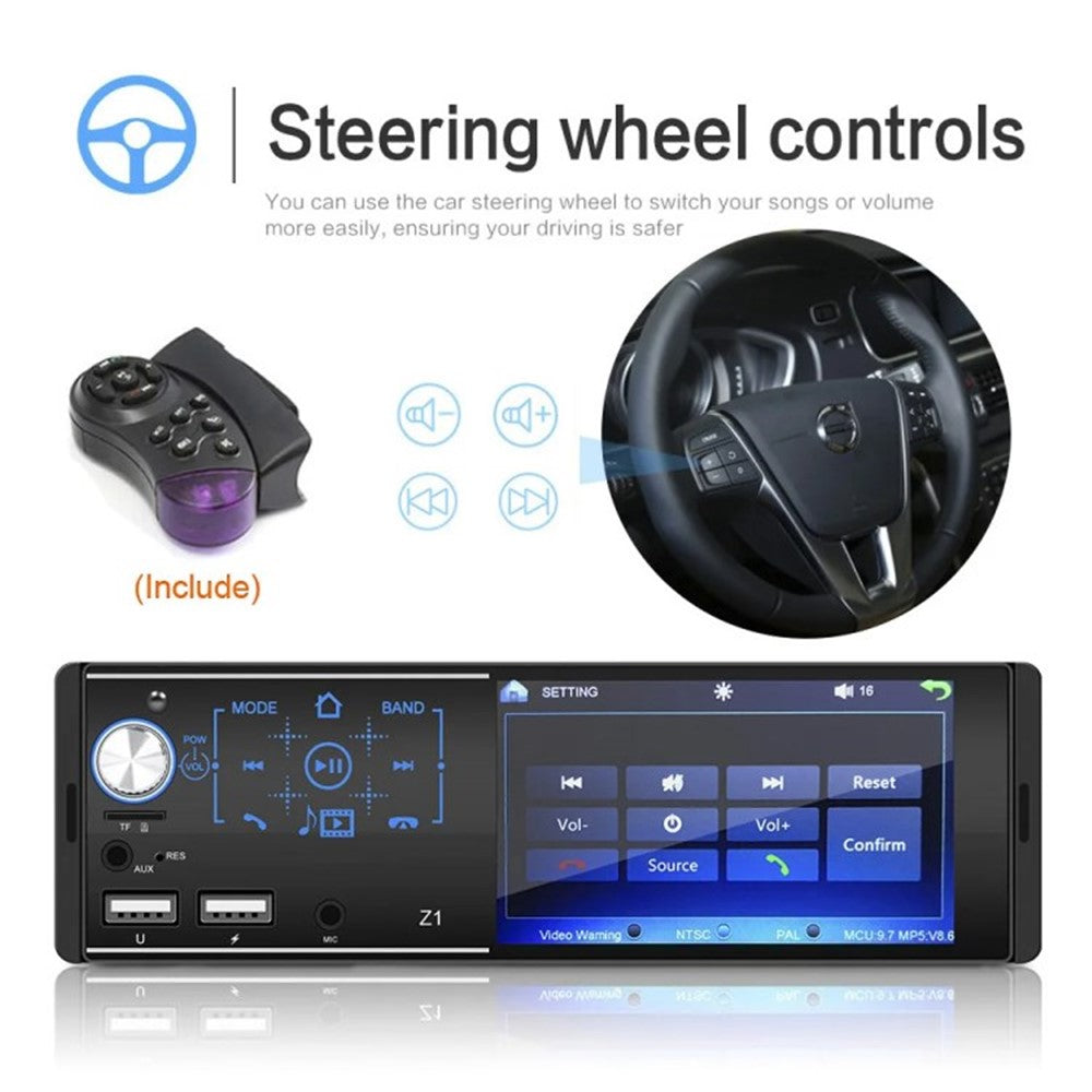 Z1 Touch Screen Dual USB Car Bluetooth-compatible MP5 Player Colorful Light FM Radio Media Player