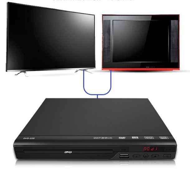 High-definition mini CD/DVD player designed for home use, suitable for children, supporting VCD, EVD, and DVD formats.
