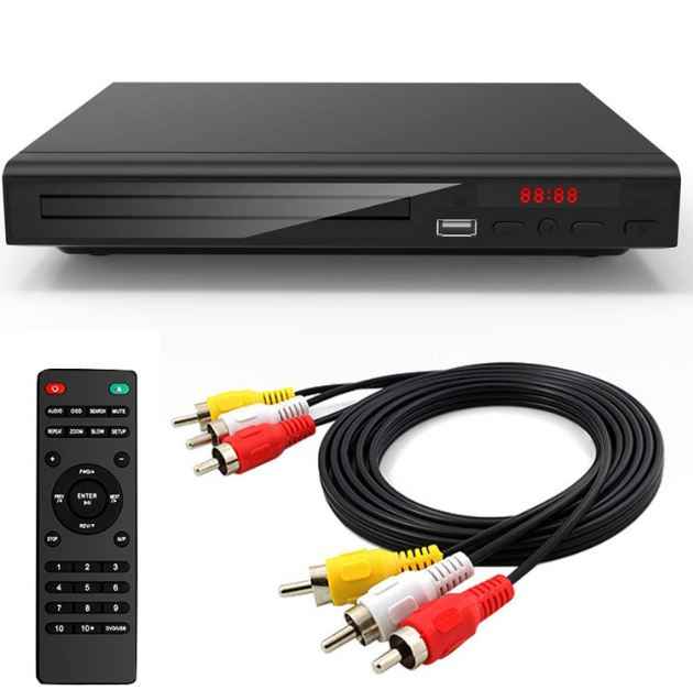 High-definition mini CD/DVD player designed for home use, suitable for children, supporting VCD, EVD, and DVD formats.
