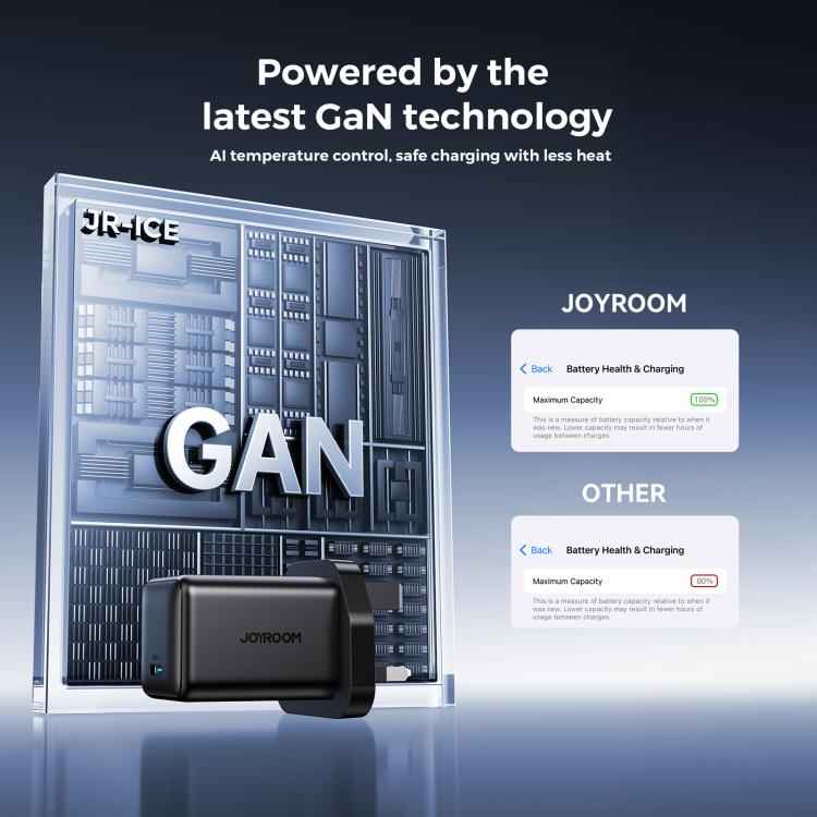 JOYROOM TCG18 65W GaN USB-C / Type-C Port Mini Charger, Plug:UK Plug(Black)