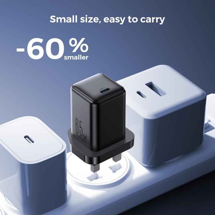 JOYROOM TCG18 65W GaN USB-C / Type-C Port Mini Charger, Plug:UK Plug(Black)