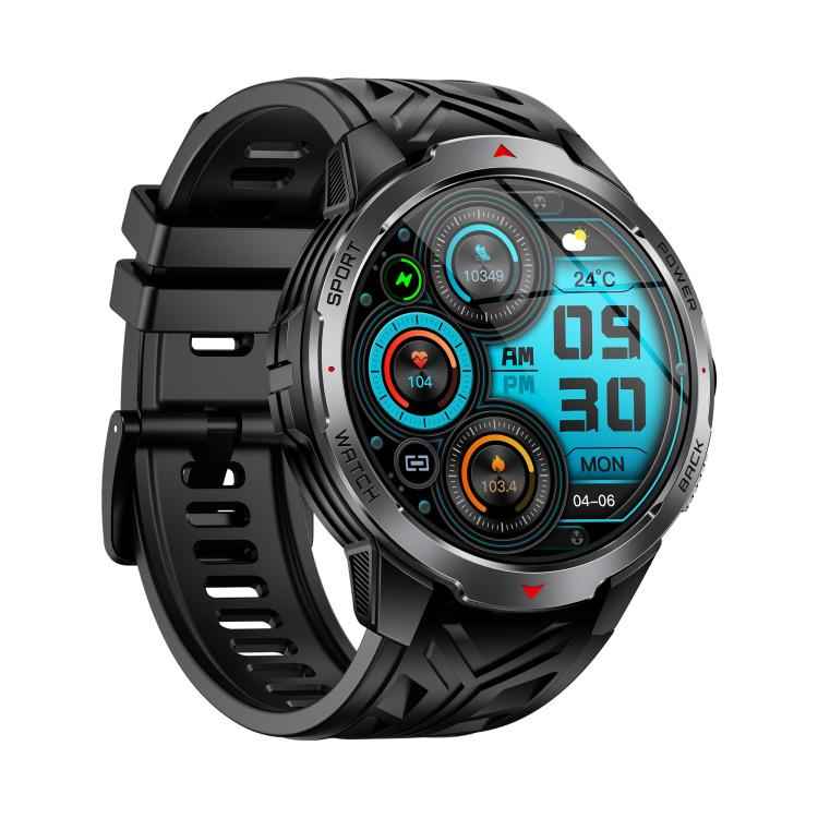 KT88 1.7 inch TFT Screen Outdoor Sports Smart Watch 3ATM Waterproof with Flashlight(Black)