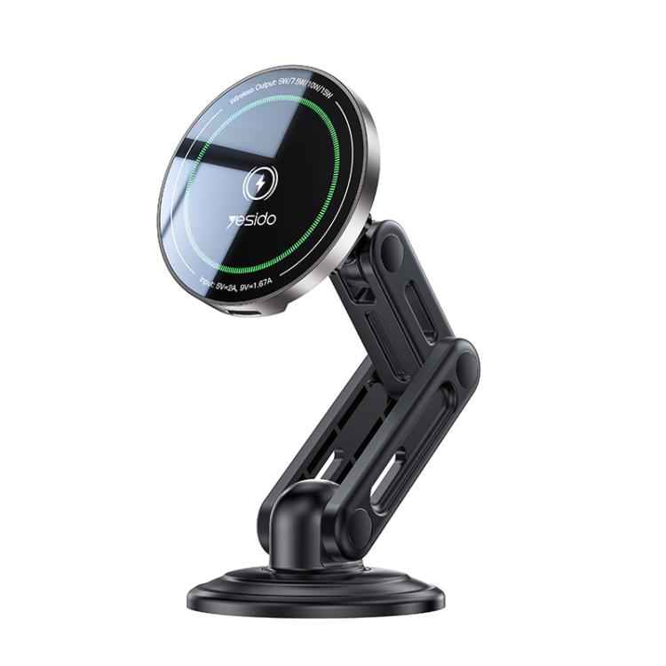 Yesido C317 15W Magnetic Car Wireless Charger Holder(Black)
