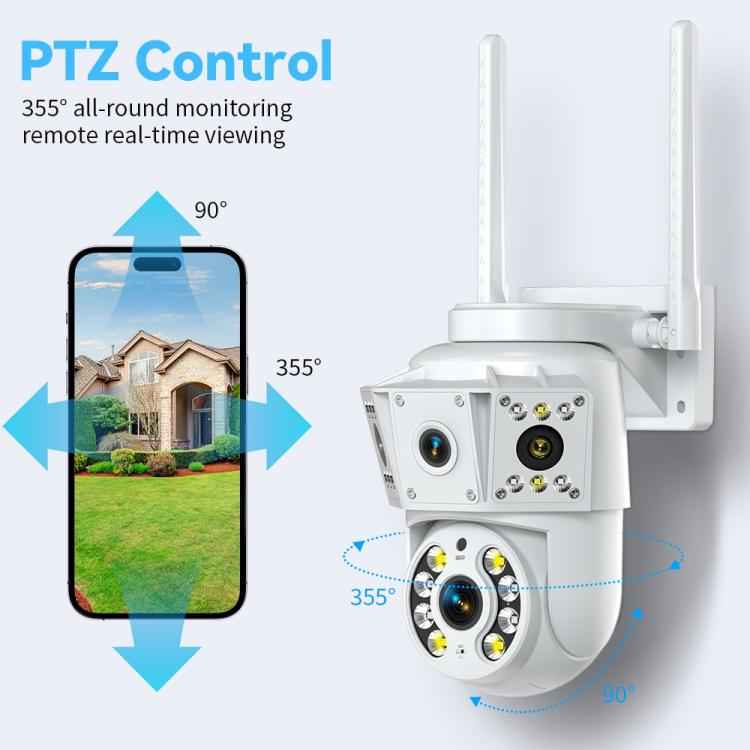 K30 1080P 3-screen Surveillance Camera(White)