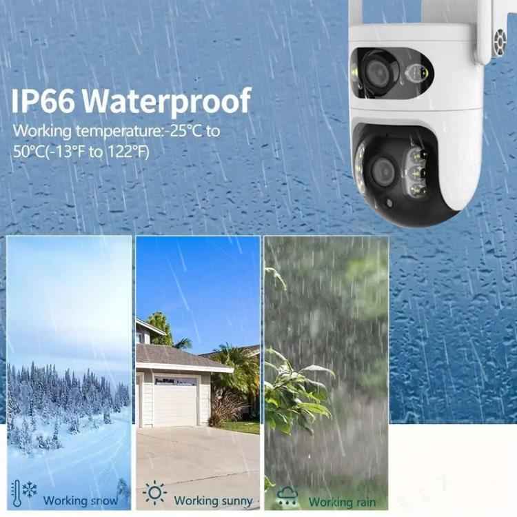 V380 2MP HD Smart Gun Ball Linkage WiFi Surveillance Camera, EU Plug(White)