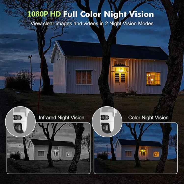 V380 2MP HD Smart Gun Ball Linkage WiFi Surveillance Camera, EU Plug(White)