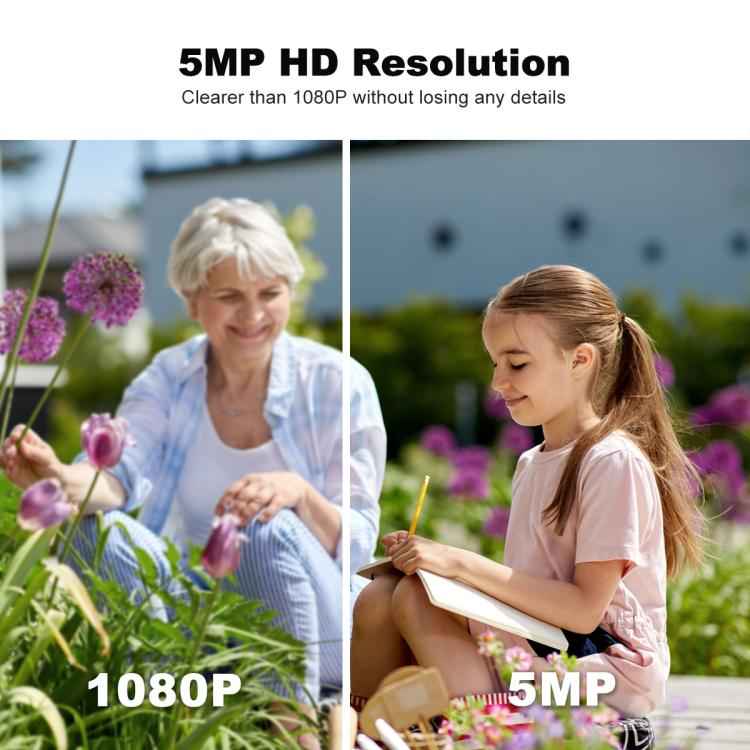 Srihome SH065 5MP Outdoor Security HD Camera, Supports Two-Way Audio and Color Night Vision(EU Plug)