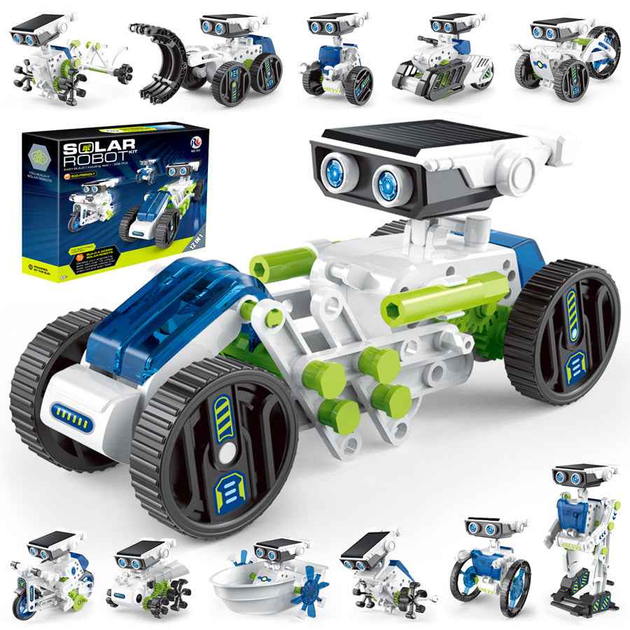 12-in-1 Solar Powered Robot Building Block Kit – STEM Educational Toy