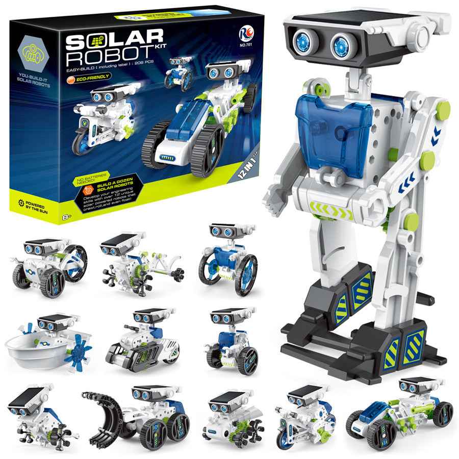 12-in-1 Solar Powered Robot Building Block Kit – STEM Educational Toy