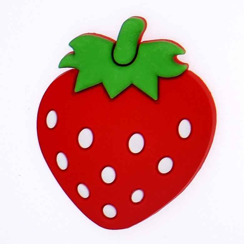 6Pcs of PVC Soft Rubber Strawberry Cartoon Patch for DIY Bags, Phone Cases, Tablet Covers, Clogs & Crafts