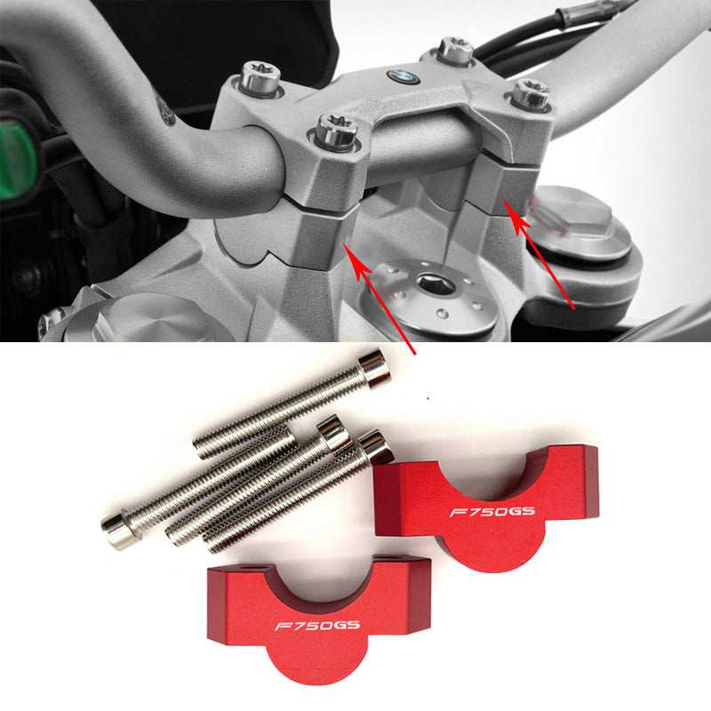 For BMW F750GS Motorcycle CNC Modified Handlebar and Heightened Handlebar Seat (Silver)