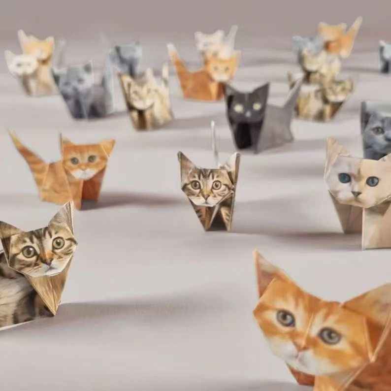 DIY Origami Paper Kit 50PCS for Kids – Cats, Dogs & Dinosaurs Folding Paper Craft Set, Educational Arts & Crafts Activity, Easy Paper Folding Toy