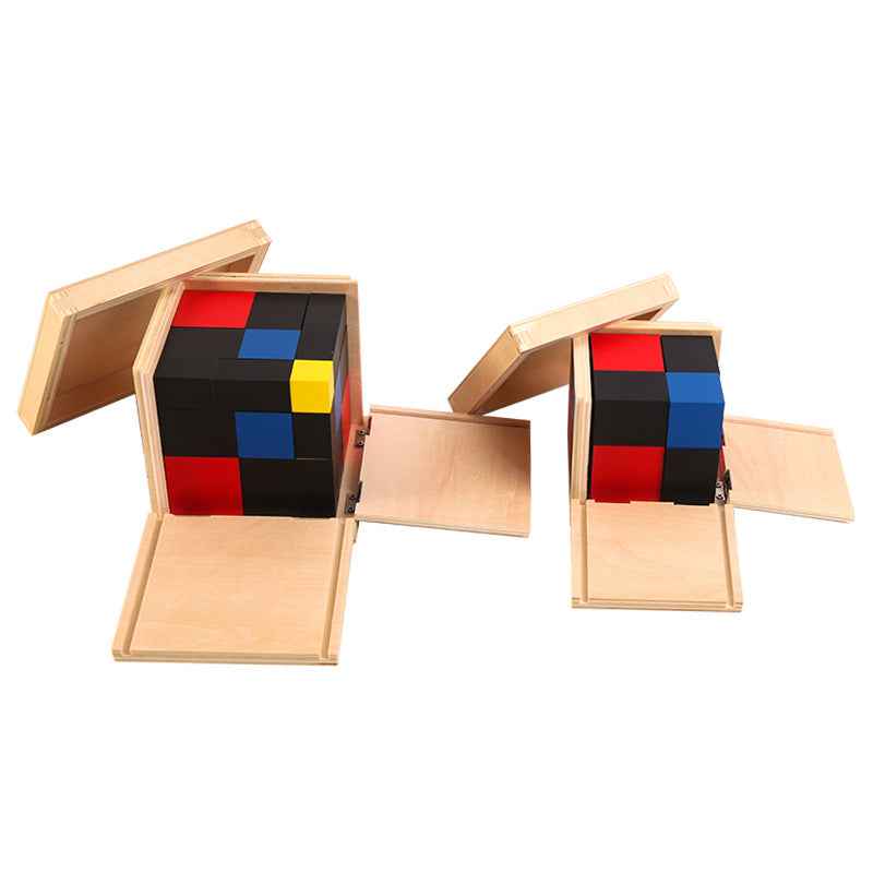 Montessori Trinomial Cube – Early Learning Sensory Math Building Block Educational Toy