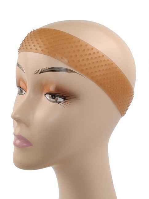 Silicone Sports Headband, Sweat-Proof Anti-Slip Hair Band, Non-Slip Wig Grip Headband, Elastic Workout Headband for Running, Gym, Yoga, Cycling & Fitness - Brown