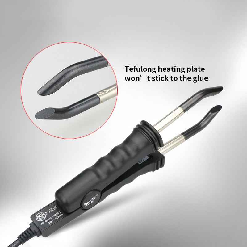 Hair Extension Iron with Teflon Heating - No Leaks - Thermostatic Hair Extension Pliers 618 - EU Plug
