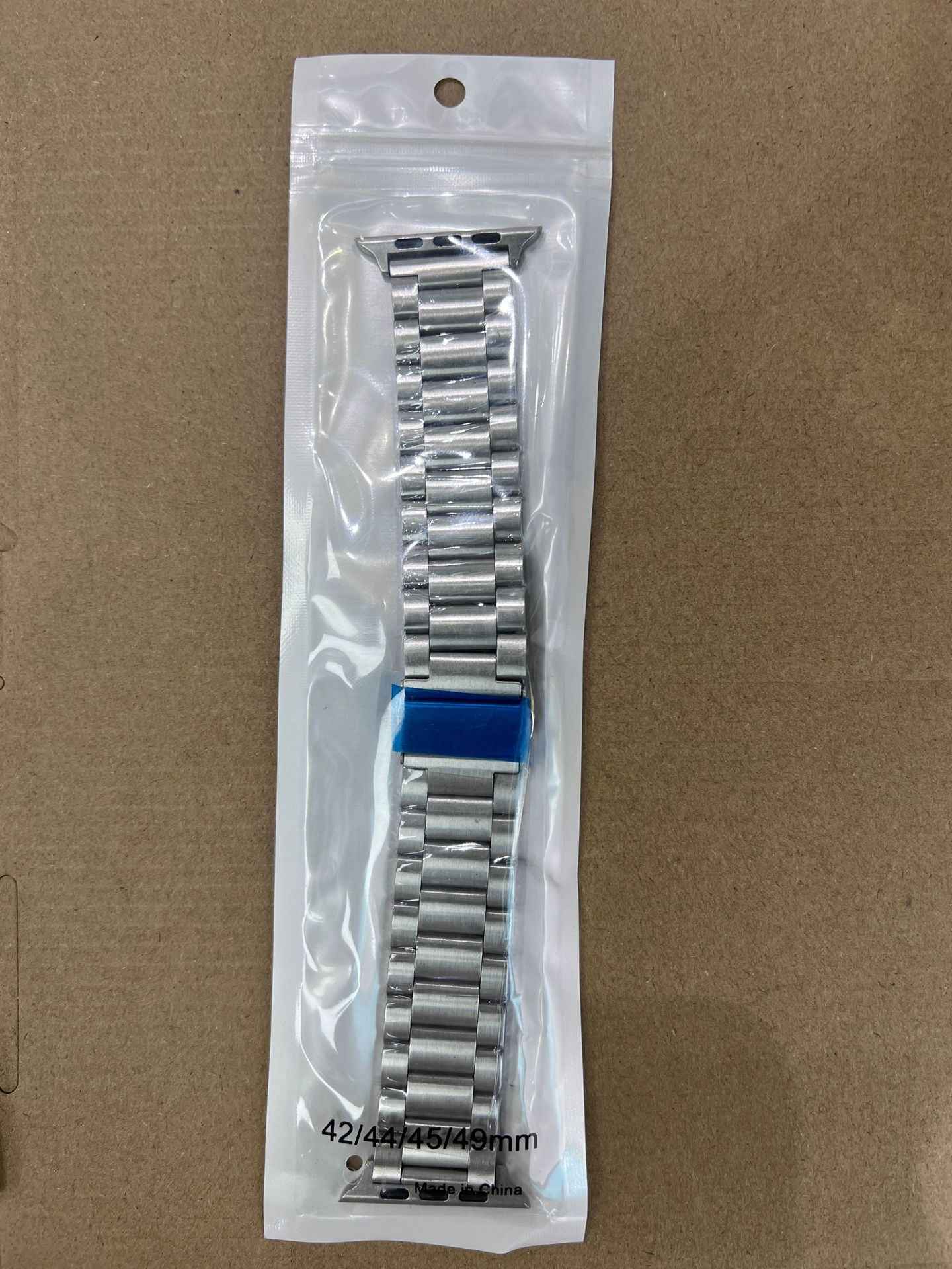 42mm Silver Stainless Steel Watch Strap – Premium Metal Link Replacement Band with Adjustable Links & Fold-Over Clasp