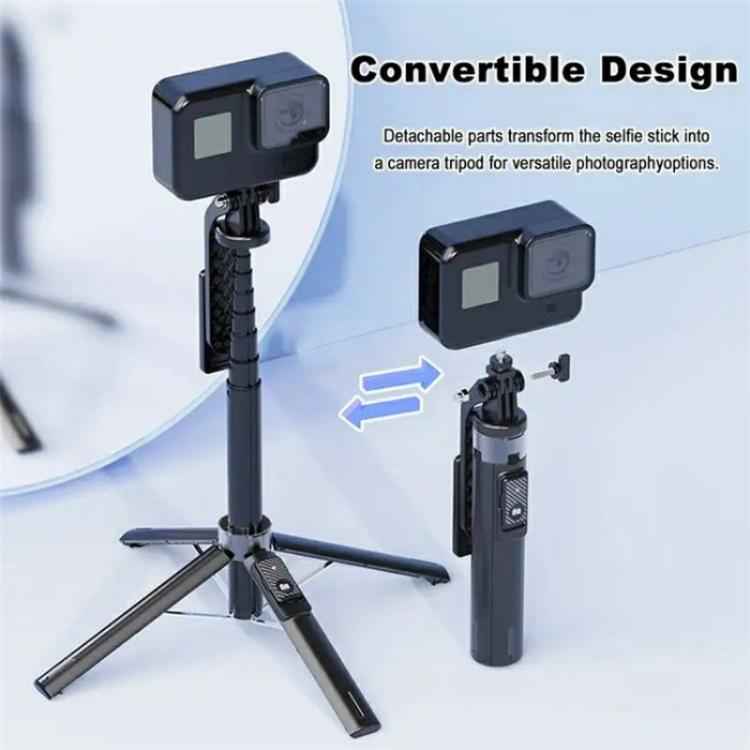 P135 Portable Extendable Selfie Stick Phone Holder Tripod with Remote Control(Black)
