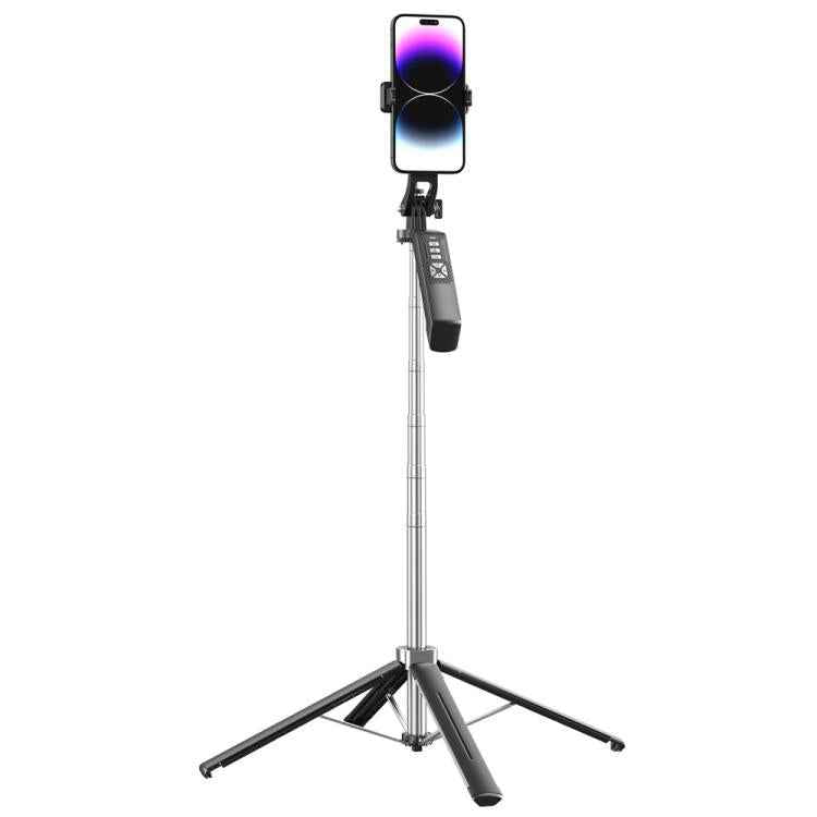 P18TK Anti-Shake Handheld Stabilizer 1.8m Extendable 4-leg Tripod Bluetooth Selfie Stick(White)