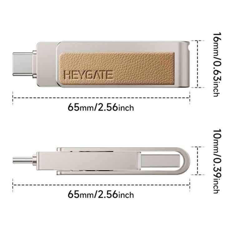 HEYGATE L2 2-in-1 USB 3.0 Flash Drive Dual Interface High Speed Memory Stick, Memsize:32GB
