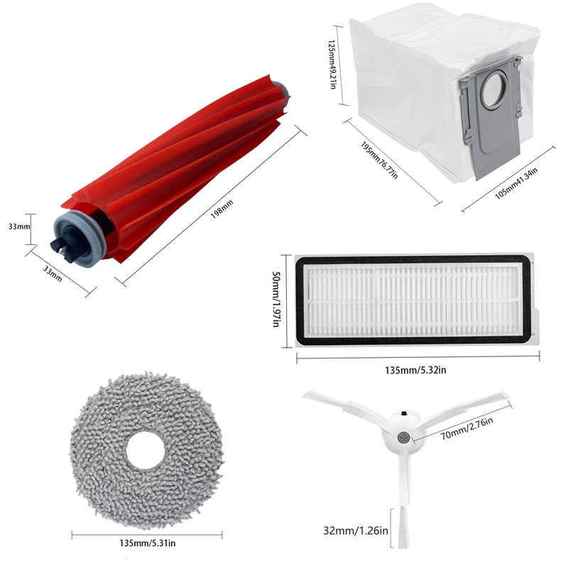 2pcs /Pack Side Brush For Roborock Qrevo Pro / Qrevo MaxV Vacuum Robot Accessories