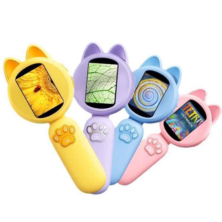 HM020B 4X HD Handheld Children Electronic Magnifier With Screen 2MP Digital Microscope(Yellow)