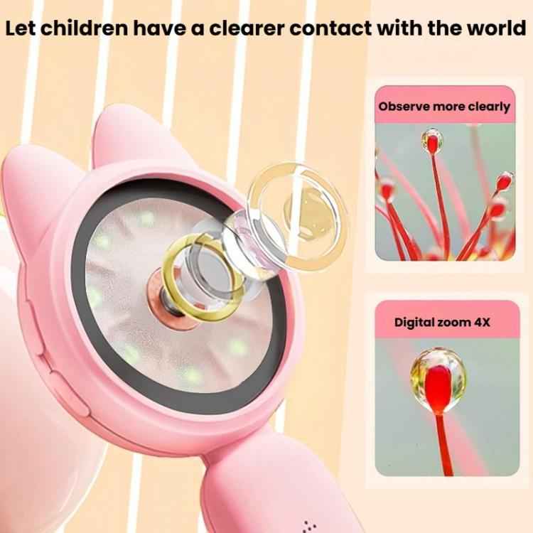 HM020B 4X HD Handheld Children Electronic Magnifier With Screen 2MP Digital Microscope(Yellow)