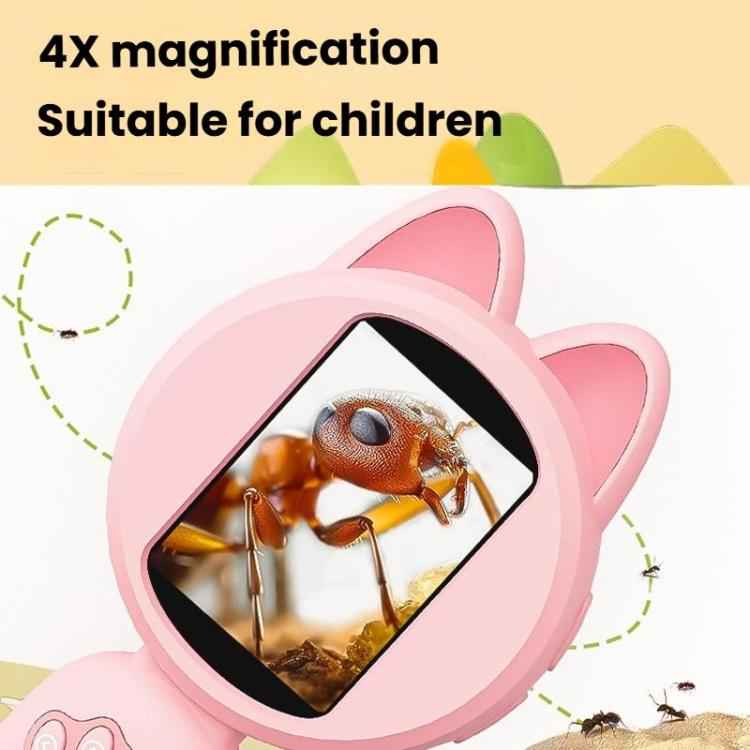 HM020B 4X HD Handheld Children Electronic Magnifier With Screen 2MP Digital Microscope(Yellow)