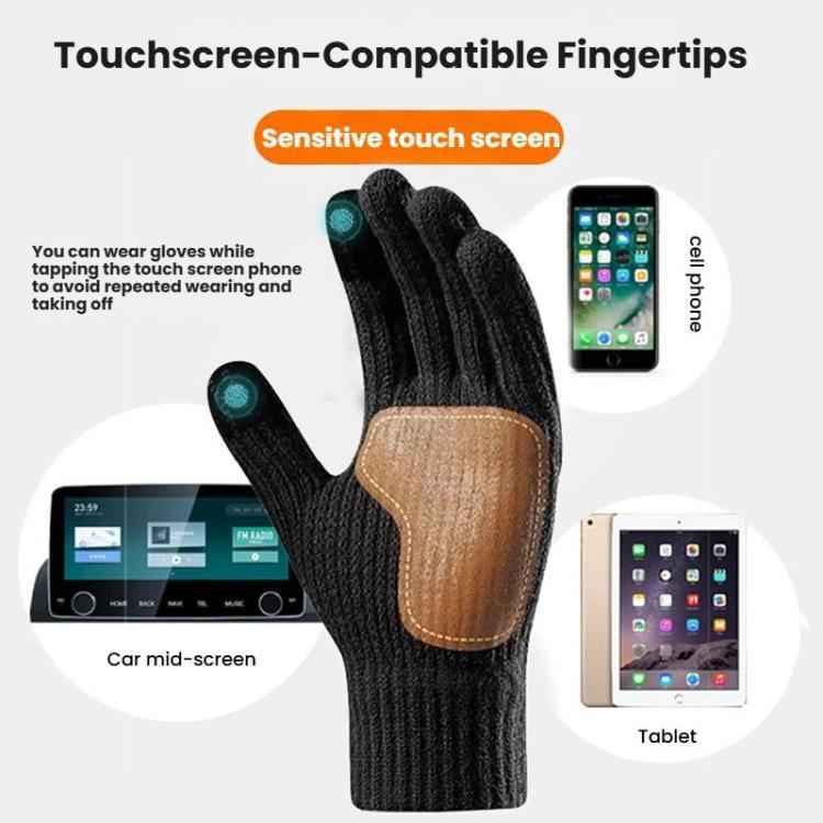Full-Finger Heated Gloves Touchscreen-Compatible, Non-Slip Thermal Gloves for Men Women, Spec: 3-Level Adjustable Temperature Gray(Free Size)