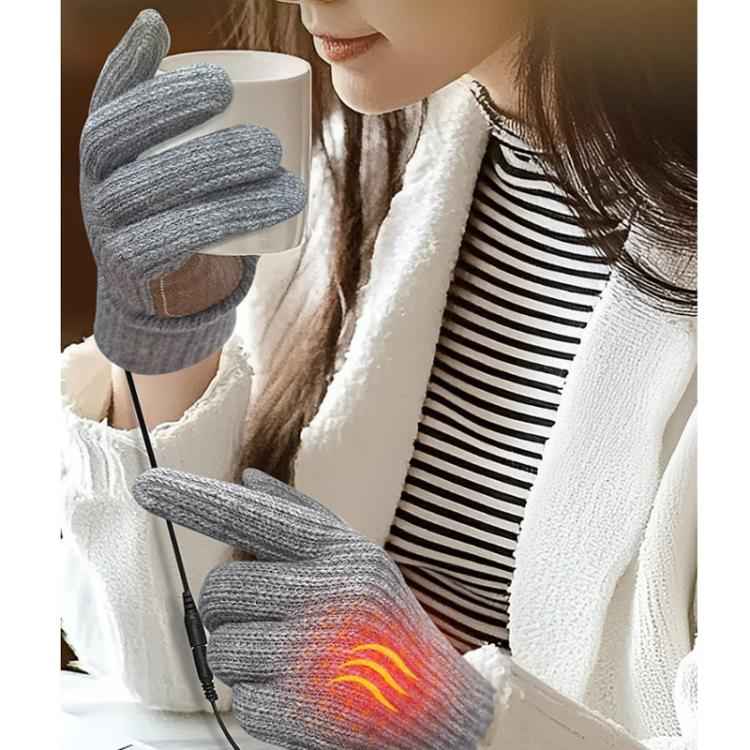 Full-Finger Heated Gloves Touchscreen-Compatible, Non-Slip Thermal Gloves for Men Women, Spec: 3-Level Adjustable Temperature Black(Free Size)