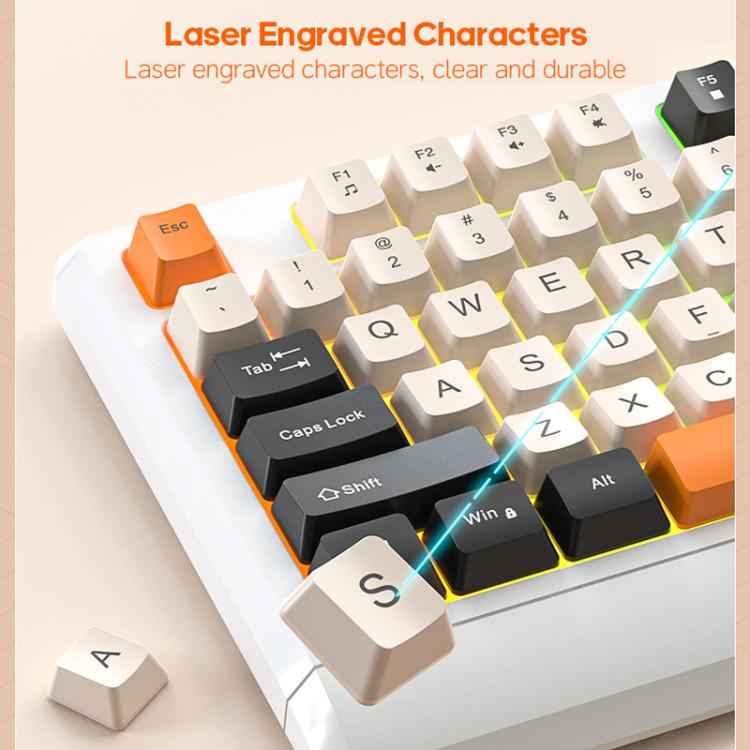 iMICE AK-100 Wired USB Rainbow Backlit Color Block Keycap Keyboard(Black)