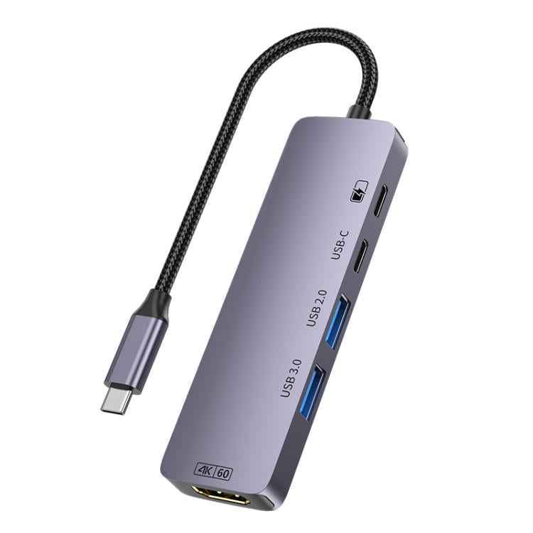 T615 Type-C 5 In 1 Docking Station HDMI 4K 60Hz Screen Mirroring Converter USB 3.0 Splitter Laptop Hub